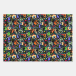 Creepy Scary Halloween Spooky Inpakpapier Vel