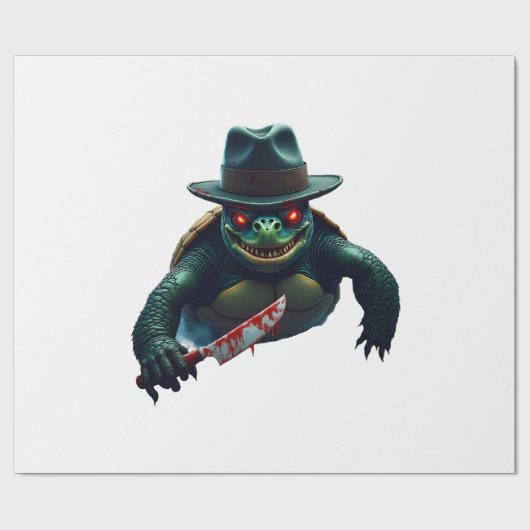 Creepy Scary Halloween Turtle T-Shirt Cadeaupapier (Vlak)