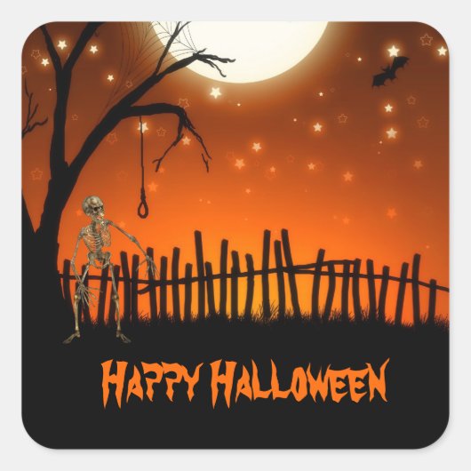 Creepy & Scary Halloween Vierkante Sticker (Voorkant)
