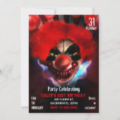 Creepy Scary Killer Clown Halloween Birthday Party Kaart (Voorkant)