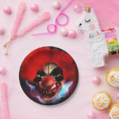 Creepy Scary Killer Clown Halloween Party Papieren Bordje (Feest)