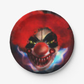 Creepy Scary Killer Clown Halloween Party Papieren Bordje (Voorkant)