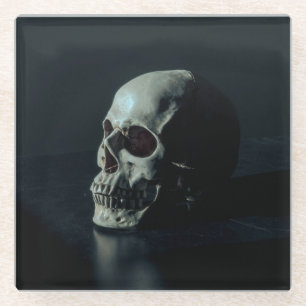 Creepy Scary Skull Glazen Onderzetter