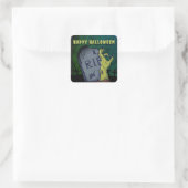 Creepy Scary Zombie Hand Grave Halloween Party Vierkante Sticker (Tas)