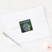Creepy Scary Zombie Hand Grave Halloween Party Vierkante Sticker (Envelop)