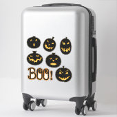 Creepy schattig zwart vilt look spooky pompoenen sticker (Koffer)