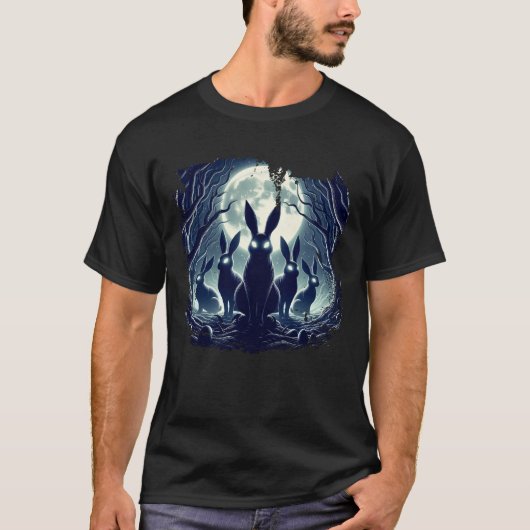 Creepy Schattige Bunny Rabbits Alt Gothic Grunge H T-shirt (Voorkant)