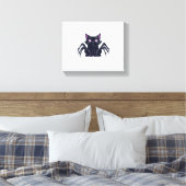 Creepy Schattige Cat – Spider Legs & Heart Eyes Cl Canvas Afdruk (Insitu (Slaapkamer))