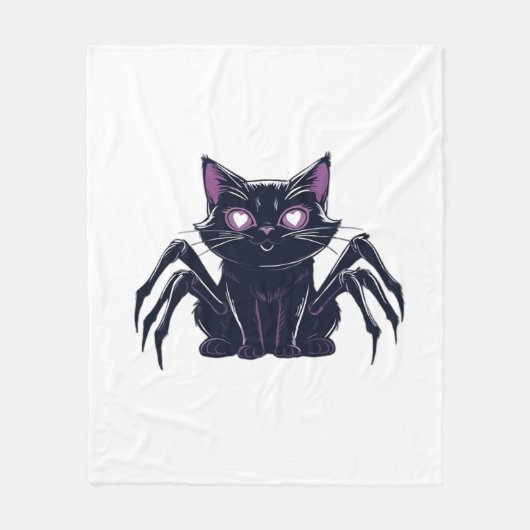Creepy Schattige Cat – Spider Legs & Heart Eyes Cl Fleece Deken (Voorkant)
