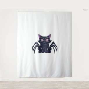 Creepy Schattige Cat – Spider Legs & Heart Eyes Cl Wandkleed