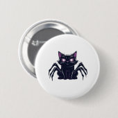 Creepy Schattige Cat – Spider Legs & Heart Eyes Ov Ronde Button 5,7 Cm (Voorkant /achterkant)