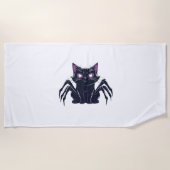 Creepy Schattige Cat – Spider Legs & Heart Eyes Ov Strandlaken (Voorkant)