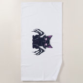 Creepy Schattige Cat – Spider Legs & Heart Eyes Ov Strandlaken (Voorkant)