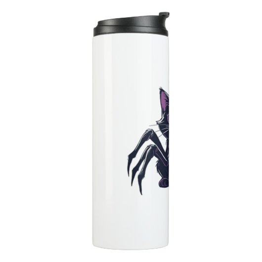 Creepy Schattige Cat – Spider Legs & Heart Eyes Ov Thermosbeker (Gedraaid links)