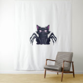Creepy Schattige Cat – Spider Legs & Heart Eyes Ov Wandkleed (In situ)