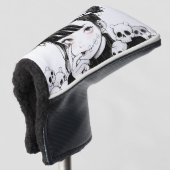Creepy Schattige Gothic Manga Stijl Skulls en Anim Golfheadcover (3/4 voorkant)