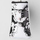 Creepy Schattige Gothic Manga Stijl Skulls en Anim Golfheadcover (Draai 90)