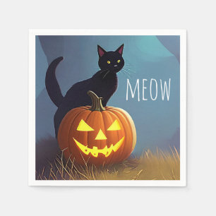 Creepy Schattige, Halloween Black Cat, Gothic Verj Servet