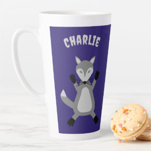 Creepy Schattige Halloween Wolf Custom Name Latte Mok