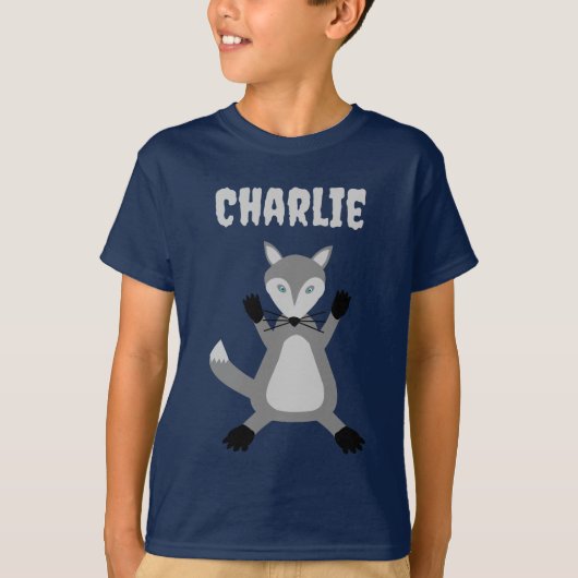 Creepy Schattige Halloween Wolf Custom Name T-shirt (Voorkant)