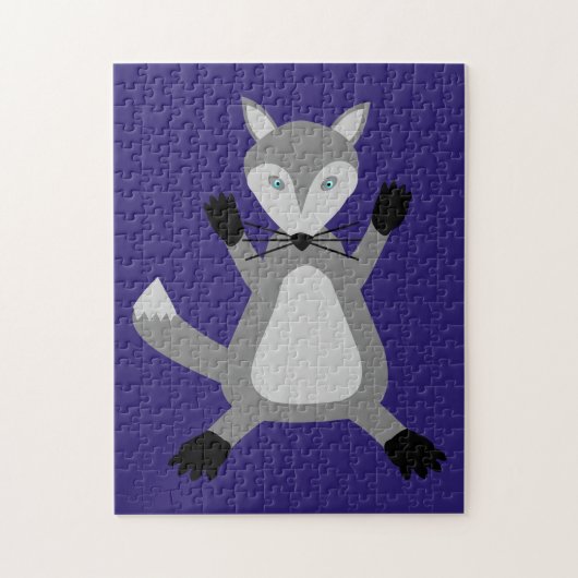 Creepy Schattige Halloween Wolf Legpuzzel (Verticaal)