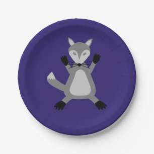 Creepy Schattige Halloween Wolf Papieren Bordje