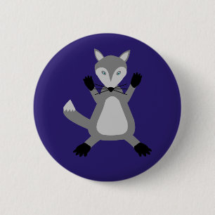 Creepy Schattige Halloween Wolf Ronde Button 5,7 Cm