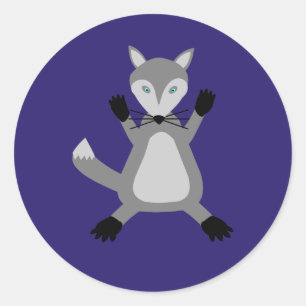 Creepy Schattige Halloween Wolf Ronde Sticker