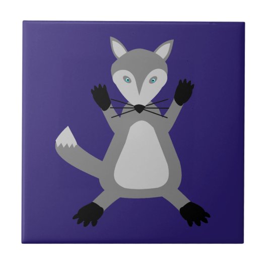 Creepy Schattige Halloween Wolf Tegeltje (Voorkant)