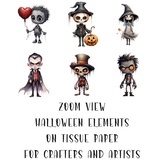 Creepy Schattige Horror Personages voor Kunst en A Tissuepapier