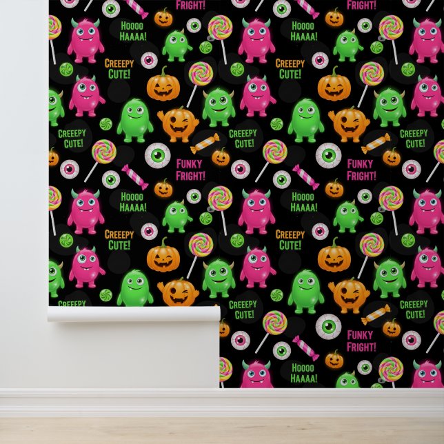 "Creepy Schattige" Monsters en Halloween Fun Seaml Behang (Applicatie)