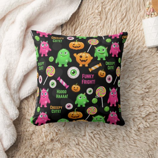"Creepy Schattige" Monsters en Halloween Fun Seaml Kussen (Deken)