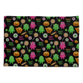 "Creepy Schattige" Monsters en Halloween Fun Seaml Kussensloop (Achterkant-Links)