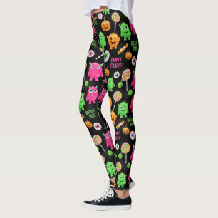 "Creepy Schattige" Monsters en Halloween Fun Seaml Leggings