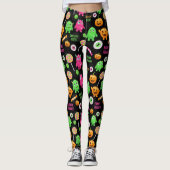 "Creepy Schattige" Monsters en Halloween Fun Seaml Leggings (Voorkant)