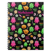 "Creepy Schattige" Monsters en Halloween Fun Seaml Notitieboek (Voorkant)