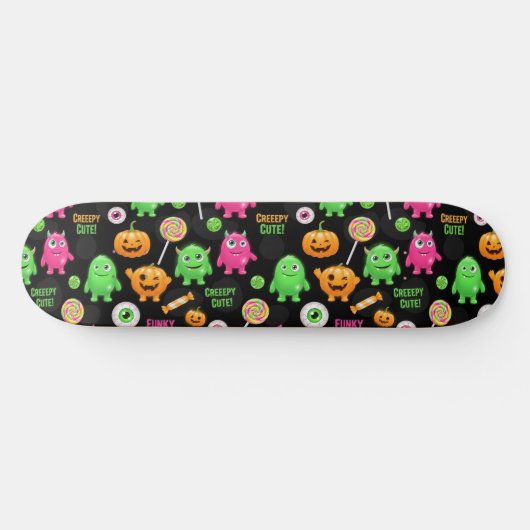 "Creepy Schattige" Monsters en Halloween Fun Seaml Persoonlijk Skateboard (Horizontaal)