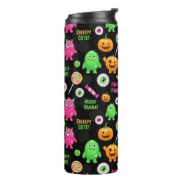 "Creepy Schattige" Monsters en Halloween Fun Seaml Thermosbeker