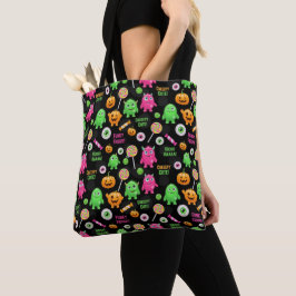 "Creepy Schattige" Monsters en Halloween Fun Seaml Tote Bag
