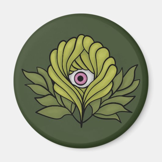 Creepy Schattige Plant Spring Green Fantasy Art Magneet (Voorkant)