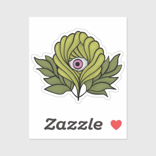 Creepy Schattige Plant Spring Green Fantasy Art Sticker (Vel)