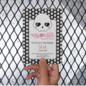 Creepy schattige schedels patroon Halloween feest Kaart