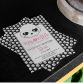 Creepy schattige schedels patroon Halloween feest Kaart