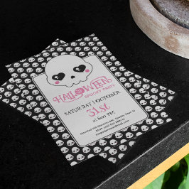 Creepy schattige schedels patroon Halloween feest Kaart