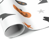 Creepy Schattige Wolf Pack Halloween Cadeaupapier (Rol Hoek)