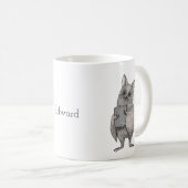 Creepy Schattigee Bat met Boek Macabre Art Custom Koffiemok (Voorkant rechts)