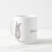 Creepy Schattigee Bat met Boek Macabre Art Custom Koffiemok (Voorkant links)