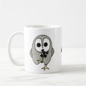 Creepy Schattigee Gothic Uil met Black Flower aang Koffiemok (Links)