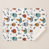 Creepy Schattigee Halloween Sherpa Blanket Sherpa Deken (Voorkant (horizontaal))