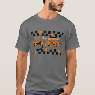 Creepy Season Halloween Checkerboerd T-shirt